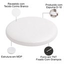 Ver imagem 5 de Kit 02 Assentos Redondo Banqueta Cadeira Estofados Poltronas H02 Corino Branco 30 cm - Lyam Decor As