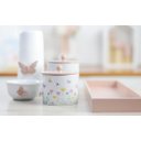 Ver imagem 3 de Kit Higiene Porcelana Maternidade Bebê Borboletas Rosê K174 Quarto Infantil Potes Algodão Cotonete