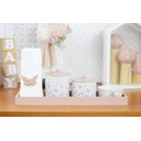 Ver imagem 5 de Kit Higiene Porcelana Maternidade Bebê Borboletas Rosê K174 Quarto Infantil Potes Algodão Cotonete