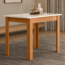 Ver imagem 1 de Mesa de Jantar para Cozinha Compacta 108x68cm 4 Lugares com Tampo Reforçado 18mm - Freijó/offwhite