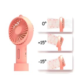 Ventilador Portátil para Mesa Recarregável com Base Cor:rosa - 2