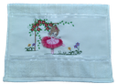 Ver imagem 1 de Toalha Bordada De Mão Lavabo Bailarina no Jardim Saia com Franja Fringer Dohler Artesanalle Branco S