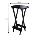 Ver imagem 2 de Kit 10 Jogos De Mesa Bistrô De Madeira Dobrável Com 3 Banquetas - Tabaco