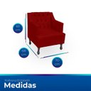Ver imagem 7 de Kit 2 Poltronas para Sala de Estar Clássica Confortável e Reforçada Suede Elizabeth