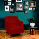 Ver imagem 2 de Kit 2 Poltronas para Sala de Estar Clássica Confortável e Reforçada Suede Elizabeth
