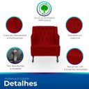 Ver imagem 3 de Kit 2 Poltronas para Sala de Estar Clássica Confortável e Reforçada Suede Elizabeth
