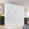 Guarda Roupa Casal Mdf 6 Portas 12 Gavetas Monaco Plus Branco - 1