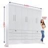 Guarda Roupa Casal Mdf 6 Portas 12 Gavetas Monaco Plus Branco - 3