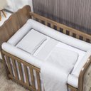 Ver imagem 3 de Jogo de Lençol Mini Cama 3 Peças 100% Algodão Montessoriano Moderninhos:grid Cinza