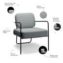 Ver imagem 4 de Kit 2 Poltronas Katy Base em Ferro Movellu Home