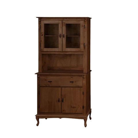 Arca com Oratório 4 Portas Pés Luiz Xv 1038 Castanho Envelhecido