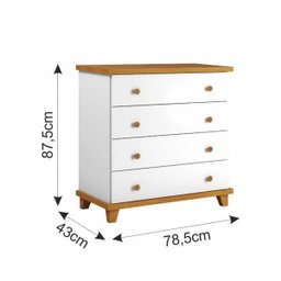 Cômoda de Bebê 4 Gavetas Hugs Móveis Serpil - 3