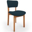 Ver mais imagens de Kit 02 Cadeiras para Sala de Jantar Cozinha Living Estofada Dara L02 Suede Azul Marinho - Lyam Decor