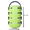 Ver imagem 3 de Marmiteira Térmica Inox 4 Compartimentos Hermética Empilhável Kit Fitness Lunch Box Portátil