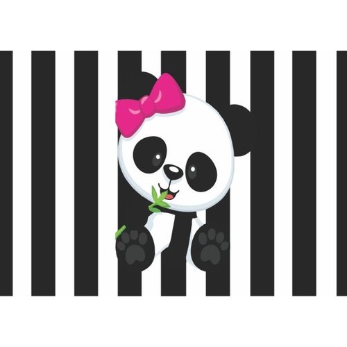 Panda Rosa Etiqueta Escolar para Imprimir - Imagem Legal