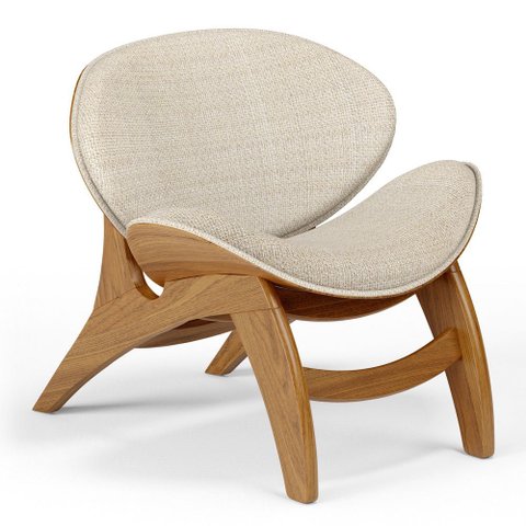 Poltrona Decorativa Orgânica Sala Living Kadosh L02 Linho Palha - Lyam Decor
