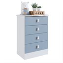 Ver imagem 2 de Cômoda de Bebê 4 Gavetas 1320 Baby Azul/Branco
