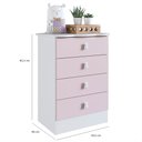 Ver imagem 3 de Cômoda de Bebê 4 Gavetas 1320 Baby Rosa/Branco