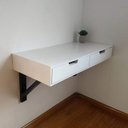 Ver imagem 5 de Mesa Suspensa em Mdf Branco para Home Office ou Penteadeira 90x40cm