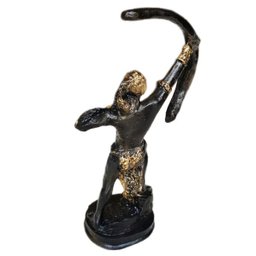 Oxóssi Orixá Bronze Dourado Imagem Estátua Umbanda Candomblé - 3