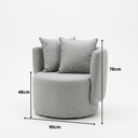 Ver imagem 6 de Poltrona Linha Giratória Orgânica Tecido Design Sofisticado Sala de Estar Living