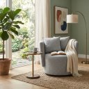 Ver imagem 3 de Poltrona Linha Giratória Orgânica Tecido Design Sofisticado Sala de Estar Living