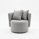 Ver imagem 4 de Poltrona Linha Giratória Orgânica Tecido Design Sofisticado Sala de Estar Living