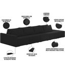 Ver imagem 4 de Sofá Ilha Modular para Sala 392cm com Puff Dublin K01 Veludo Preto