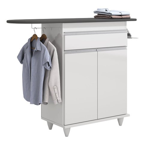 Tábua de Passar com Balcão 01 Porta Alice 119 cm - D'Rossi DRossi Branco