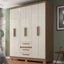 Ver imagem 1 de Guarda-roupa 6 Portas 3 Gavetas Rp3636 Wood Cristalo Decibal Wood