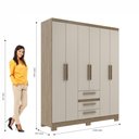 Ver imagem 2 de Guarda-roupa 6 Portas 3 Gavetas Rp3636 Wood Cristalo Decibal Wood