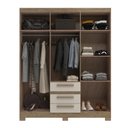 Ver imagem 3 de Guarda-roupa 6 Portas 3 Gavetas Rp3636 Wood Cristalo Decibal Wood