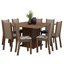 Ver imagem 2 de Conjunto Sala de Jantar Mesa Tampo de Madeira 8 Cadeiras Rustic/crema/hibiscos Marisa Madesa
