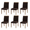 Ver imagem 1 de Kit 6 Cadeiras Decorativas Sala de Jantar Luxo Anita Facto Marrom - Mozzelar