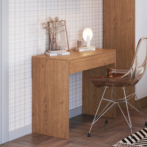 Mesa Escrivaninha Office X 75,5 Infinity 1 Gaveta 80cm Cedro Marrom