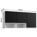 Ver imagem 3 de Armário Aéreo Cozinha Athena 3 Portas Freijó/cinza - Irm Móveis