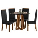 Ver imagem 2 de Conjunto para Sala de Jantar com 4 Cadeiras Lívia Preto/Âmbar