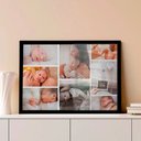Ver imagem 1 de Quadro Personalizado Multifotos Baby em Moldura Caixa Tacolado Moldura Trad 1cm Madeira Escura sem V