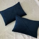 Ver imagem 1 de Kit 2 Porta Travesseiros Veludo Azul Marinho com Costura