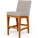 Ver imagem 2 de Kit 05 Banquetas Baixa Para Cozinha Bancada Bar Sala Jantar Fixa Mila L02 Linho Bege - Lyam Decor Ba