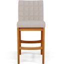 Ver imagem 6 de Kit 05 Banquetas Baixa Para Cozinha Bancada Bar Sala Jantar Fixa Mila L02 Linho Bege - Lyam Decor Ba