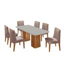 Ver imagem 2 de Mesa de Jantar Eloise 180cm Tampo Mdf Vidro com 6 Cadeiras Eloise Moderna Mobília