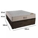 Ver imagem 3 de Cama Baú Casal Suede + Colchão Casal Ortobom Airtech Molas SpringPocket (65x138x188) Marrom