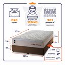 Ver imagem 3 de Conjunto Box Baú Super King Roma Marrom 193x203x78 c/ Molas Ensacadas