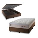 Ver imagem 2 de Conjunto Box Baú Super King Roma Marrom 193x203x78 c/ Molas Ensacadas