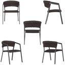 Ver imagem 5 de 5 Cadeiras Atenas Tricô Náutico e Alumínio com Proteção Uv para Varanda, Cozinha, Área, Jardim - Pin