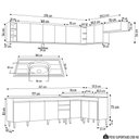 Ver imagem 4 de Armário de Cozinha Modulado de Canto 8 Peças Cp27 com Pia Inox Branco/preto - Lumil Lumil Móveis
