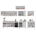 Ver imagem 6 de Armário de Cozinha Modulado de Canto 8 Peças Cp27 com Pia Inox Branco/preto - Lumil Lumil Móveis