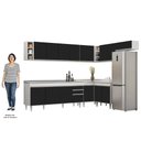 Ver imagem 5 de Armário de Cozinha Modulado de Canto 8 Peças Cp27 com Pia Inox Branco/preto - Lumil Lumil Móveis