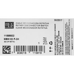 Chave Seccionadora Rotativa Msw63 63a Fixação Topo Nr12 Weg - 5